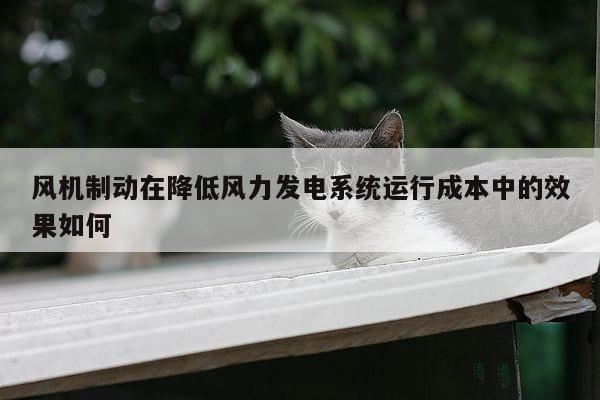 风机制动在降低风力发电系统运行成本中的效果如何:yy体育